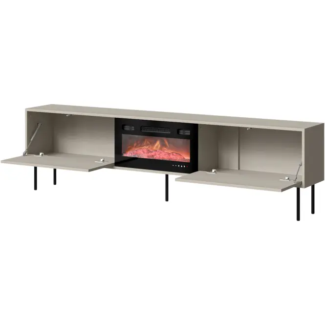 TV skrinka Masha 200 Kašmír+N14cm S krbom M Čierna,3