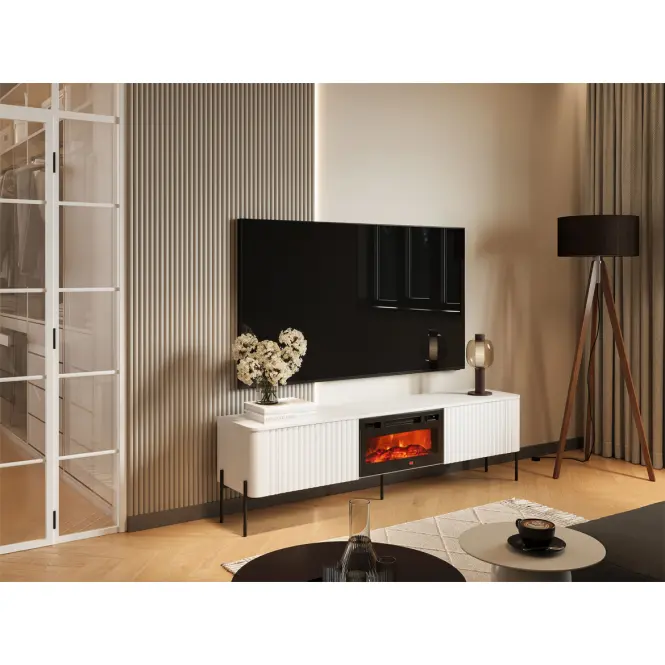 TV skrinka Vera 190 Biela S krbom Ef800040,4