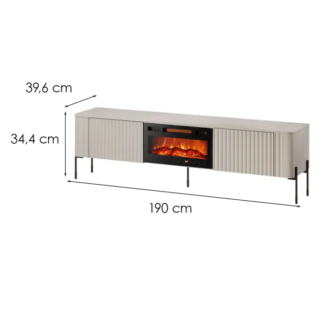TV skrinka Vera 190 Kašmír S krbom Ef800040,2