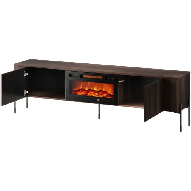 TV skrinka Vera 190 Dub Barokový Ristretto S krbom 800040,3