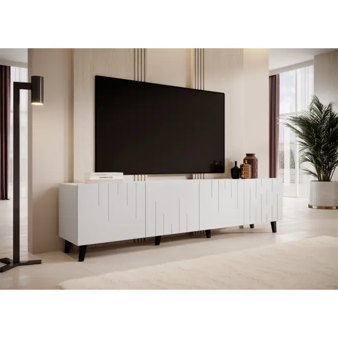 TV skrinka Bari Biela/ Biela,4