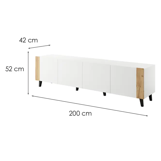 TV skrinka Faro Biela/ Biela+ Dub Craft,2