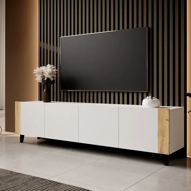 TV skrinka Faro Biela/ Biela+ Dub Craft,4