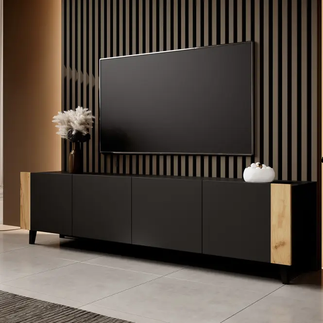 TV skrinka Faro Čierna/ Čierna+ Dub Craft
