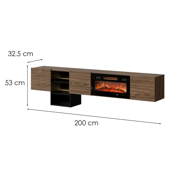 TV skrinka Teo Ef orech/Čierna + Krb Ef800040