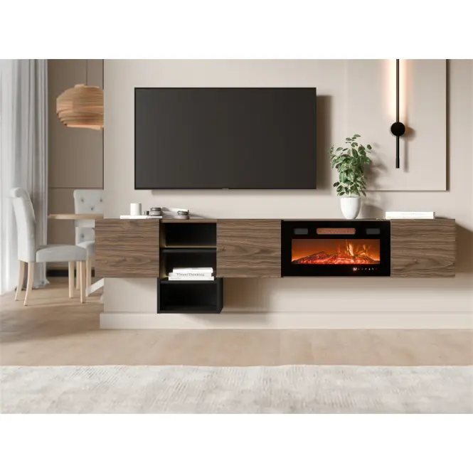 TV skrinka Teo Ef orech/Čierna + Krb Ef800040,4