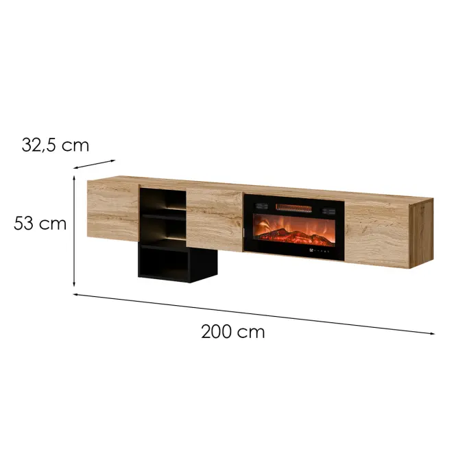 TV skrinka Teo Ef Wotan/Čierna + Krb Ef800040,2