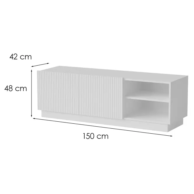 TV skrinka Liverti 150 2d Biela Matná,2