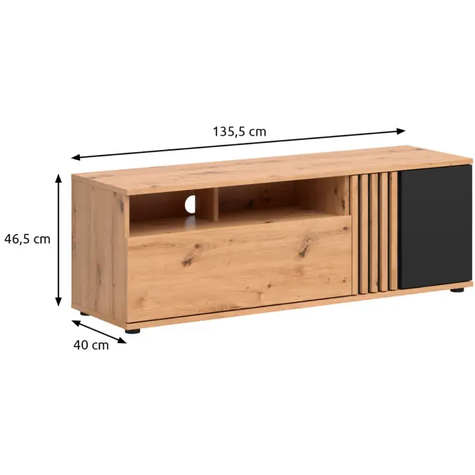 TV skrinka Vabres Artisan/Čierna  1d1s,2
