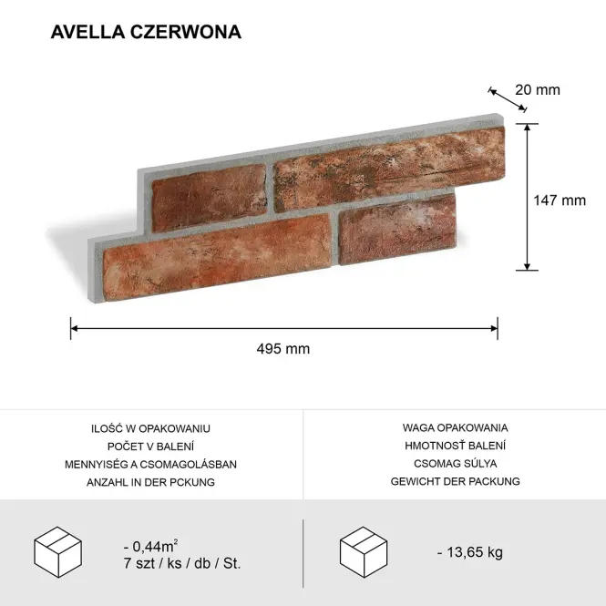 Betónový kameň Avella červený,3
