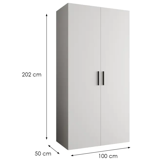 Skriňa Bari 1 100 biely/čierny,2