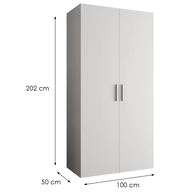 Skriňa Bari 1 100 biely/strieborný,2
