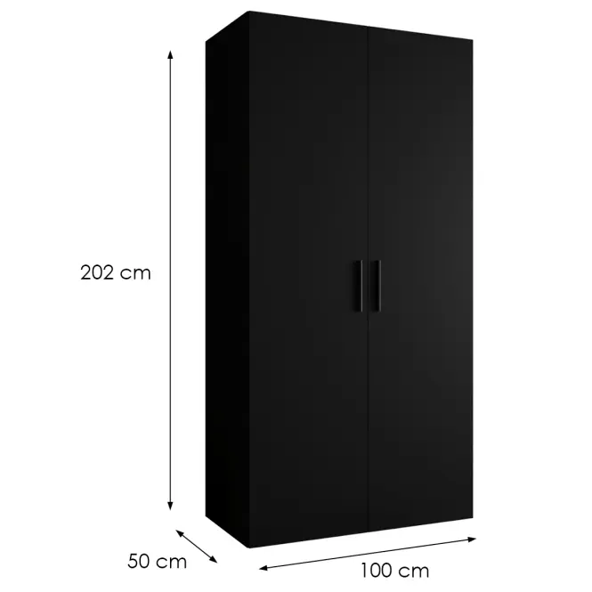 Skriňa Bari 1 100 čierny/čierny,2