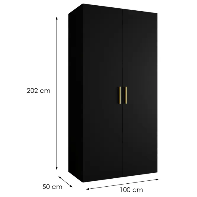 Skriňa Bari 1 100 čierny/zlotý,2