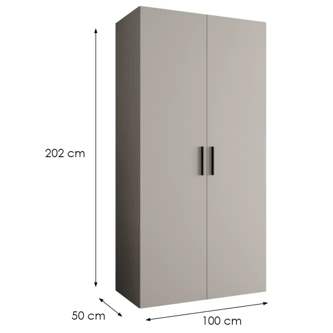 Skriňa Bari 1 100 kašmír/čierny