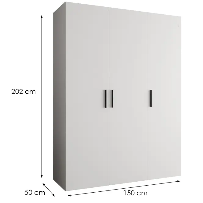 Skriňa Bari 1 150 biely/čierny,2