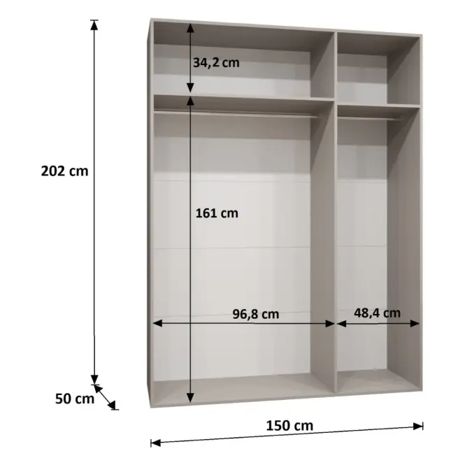 Skriňa Bari 1 150 biely/strieborný,3