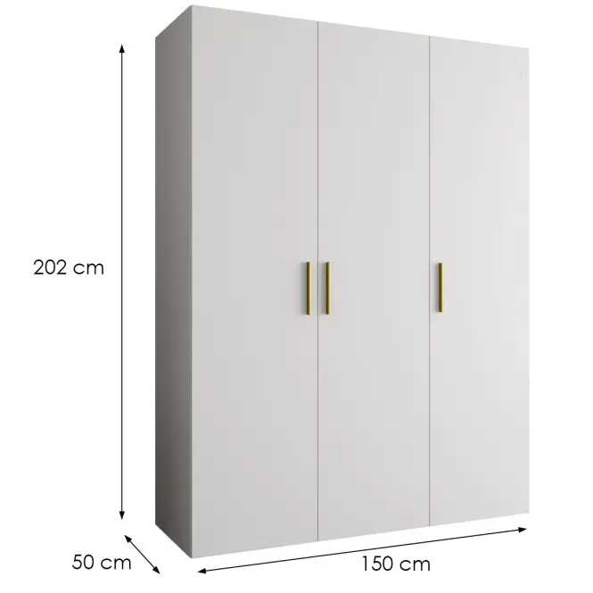 Skriňa Bari 1 150 biely/zlotý