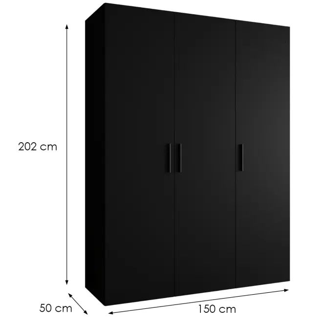 Skriňa Bari 1 150 čierny/čierny