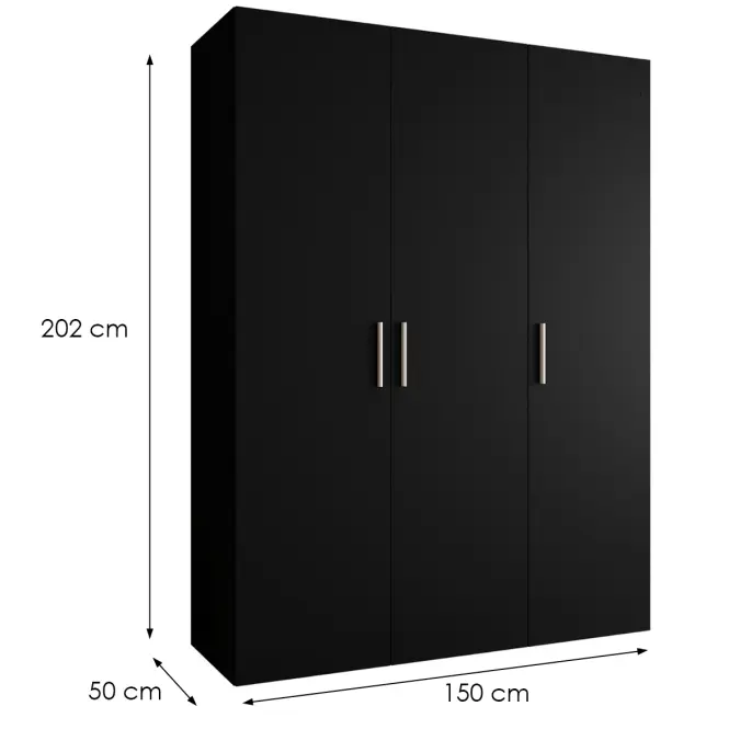 Skriňa Bari 1 150 čierny/strieborný,2