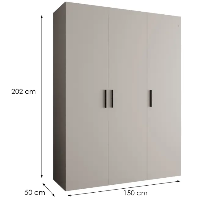 Skriňa Bari 1 150 kašmír/čierny,2