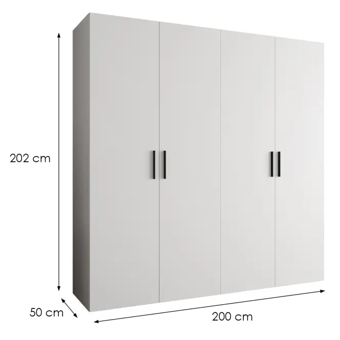 Skriňa Bari 1 200 biely/čierny,2