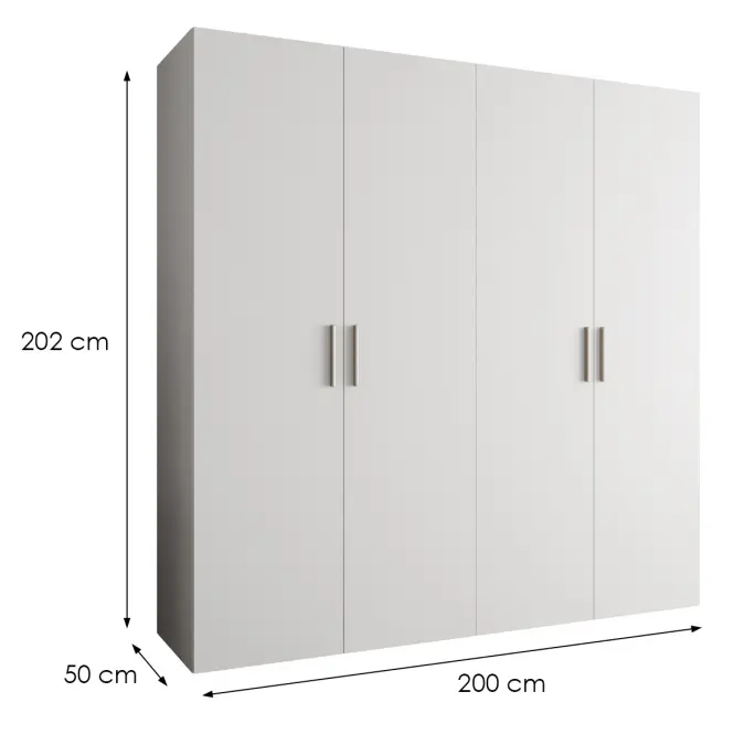 Skriňa Bari 1 200 biely/strieborný