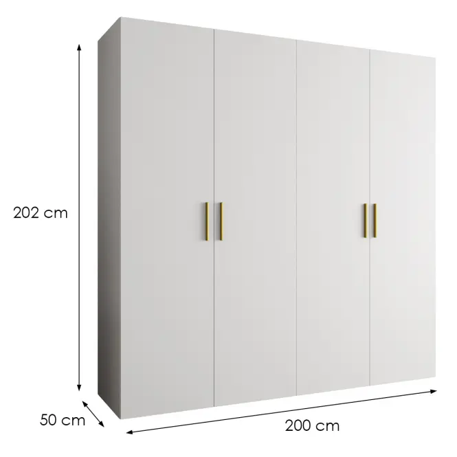 Skriňa Bari 1 200 biely/zlotý