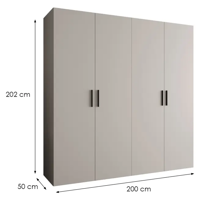 Skriňa Bari 1 200 kašmír/čierny