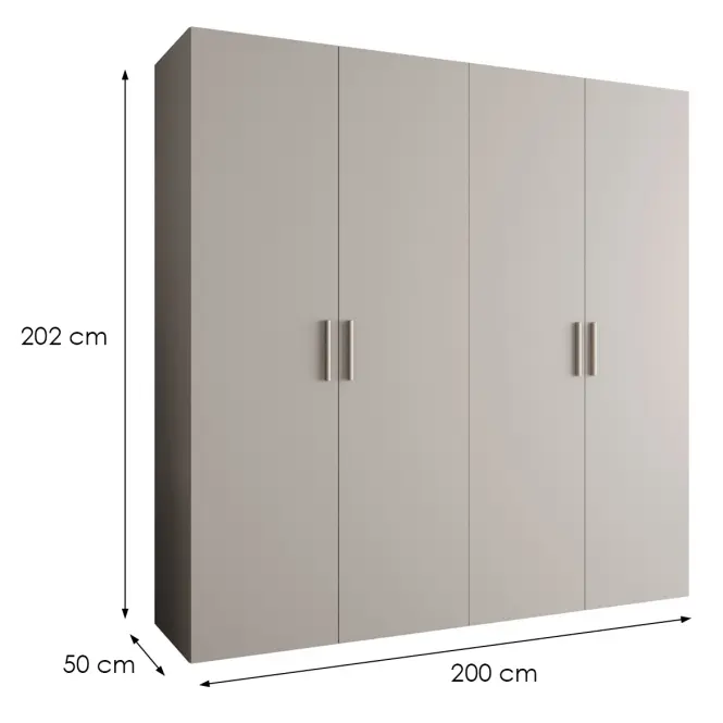 Skriňa Bari 1 200 kašmír/strieborný