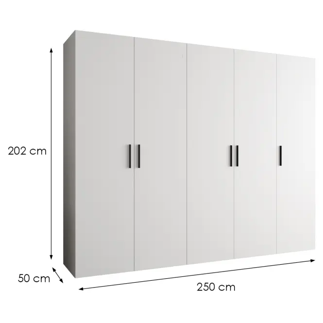 Skriňa Bari 1 250 biely/čierny,2