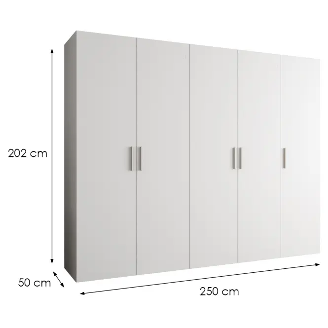 Skriňa Bari 1 250 biely/strieborný,2