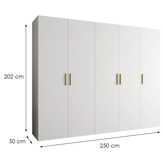 Skriňa Bari 1 250 biely/zlotý,2