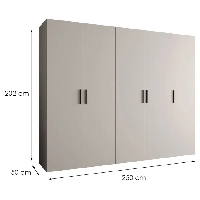 Skriňa Bari 1 250 kašmír/čierny,2
