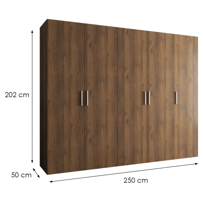 Skriňa Bari 1 250 orech/strieborný