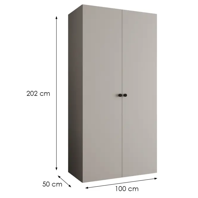 Skriňa Parma 1 100 kašmír/čierny,2