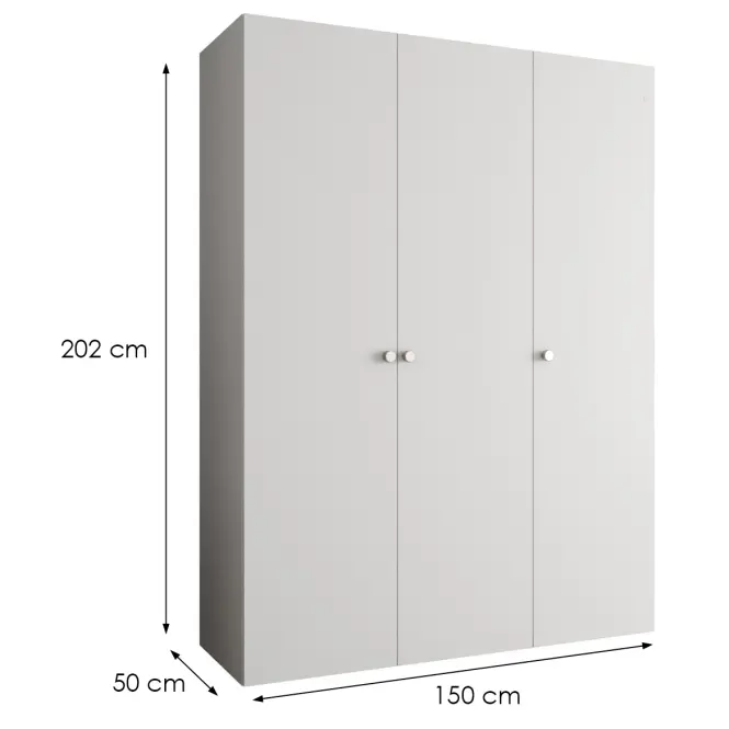Skriňa Parma 1 150 biely/strieborný,2