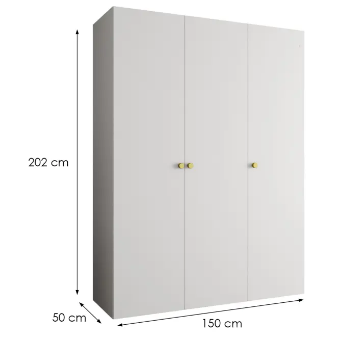 Skriňa Parma 1 150 biely/zlotý