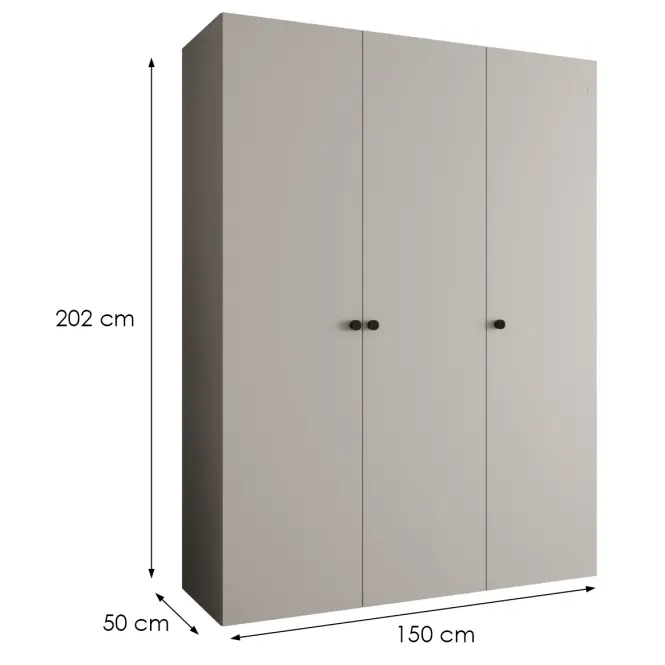 Skriňa Parma 1 150 kašmír/čierny,2
