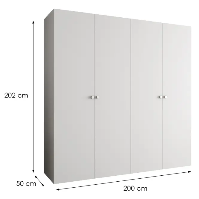 Skriňa Parma 1 200 biely/strieborný