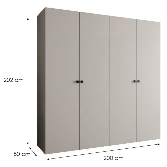 Skriňa Parma 1 200 kašmír/čierny,2