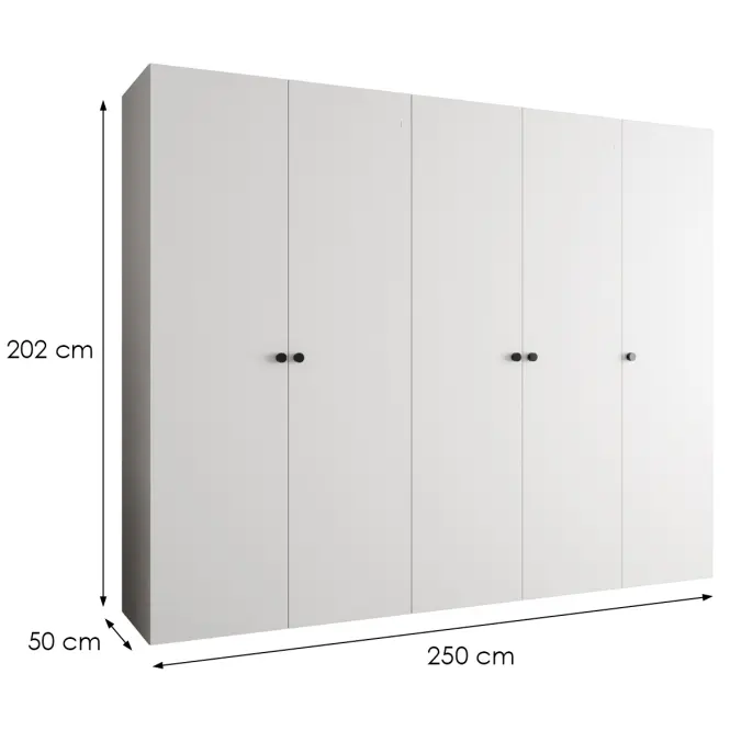 Skriňa Parma 1 250 biely/čierny,2