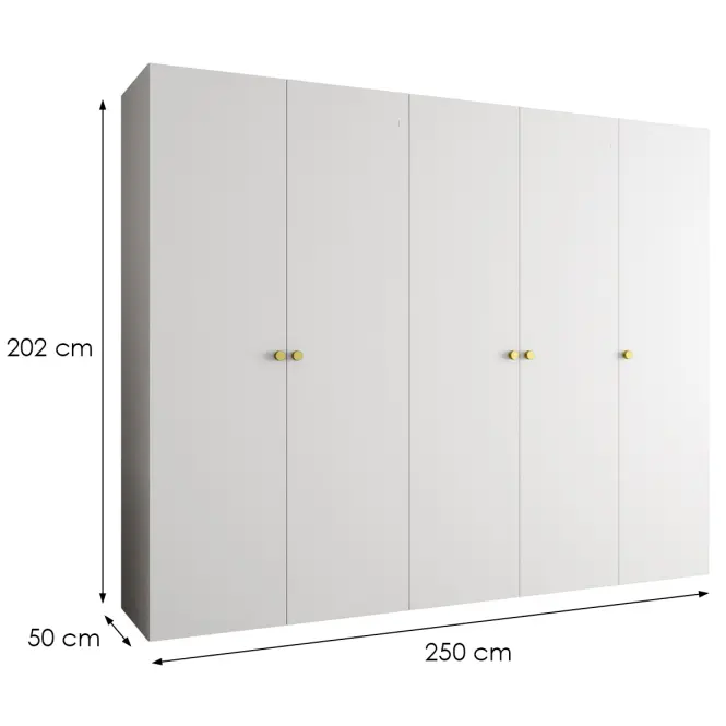 Skriňa Parma 1 250 biely/zlotý,2