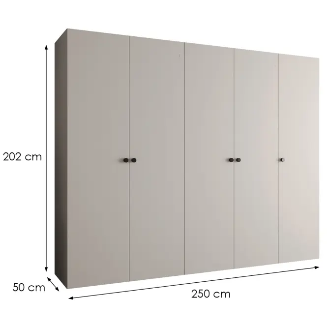 Skriňa Parma 1 250 kašmír/čierny