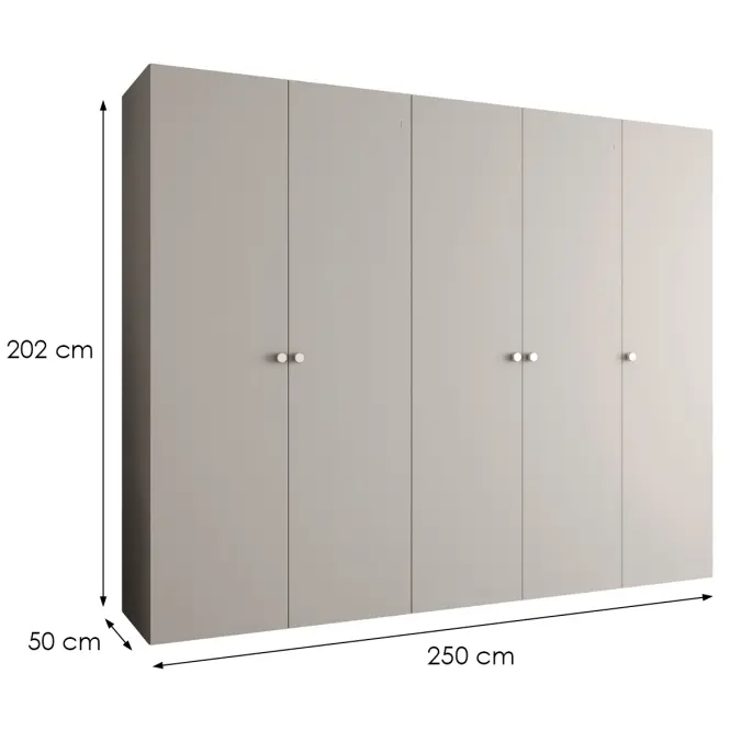 Skriňa Parma 1 250 kašmír/strieborný,2
