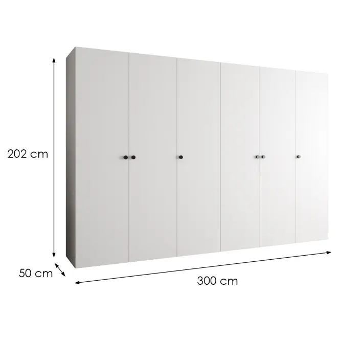Skriňa Parma 1 300 biely/čierny,2