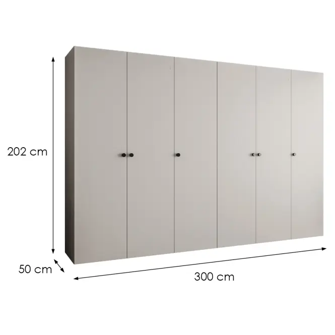 Skriňa Parma 1 300 kašmír/čierny