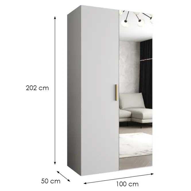 Skriňa Bari 2 100 biely/zlotý,2