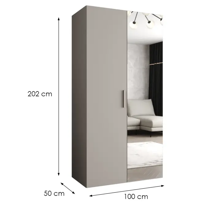 Skriňa Bari 2 100 kašmír/strieborný