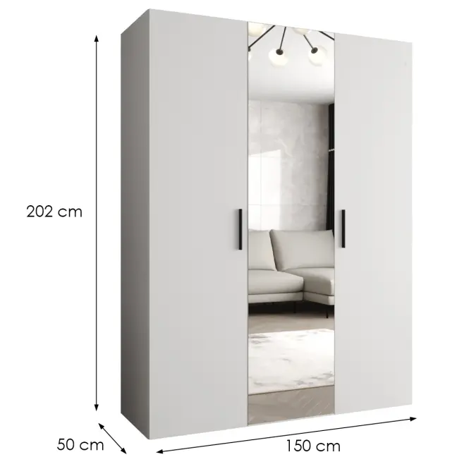 Skriňa Bari 2 150 biely/čierny,2